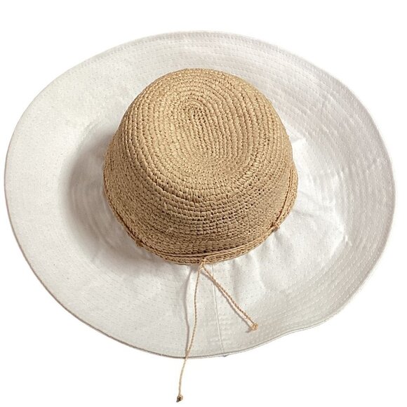 Callanan Resort "European Designed American Style" Hat Straw/Canvas White 174M - Picture 3 of 6